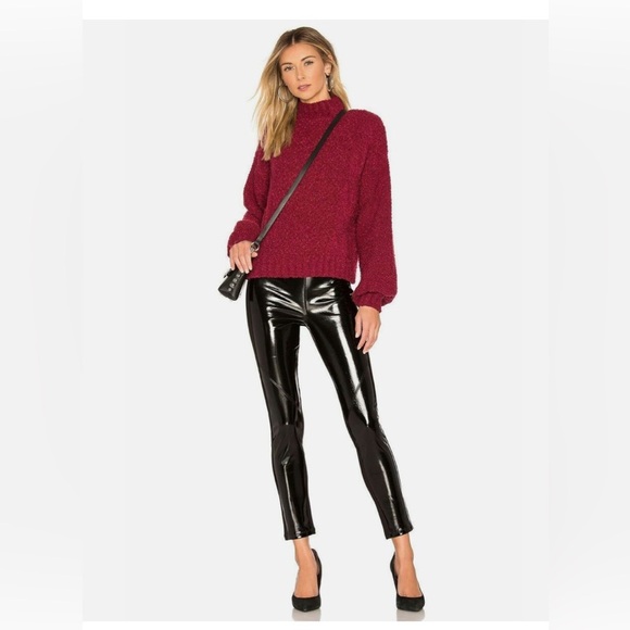 DAVID LERNER Bergen Black Vegan Patent Leather 
Bergen Combo Leggings - Picture 1 of 6